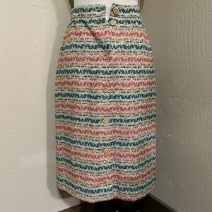 Vintage Young Pendleton Front Button 100% Virgin Wool Skirt